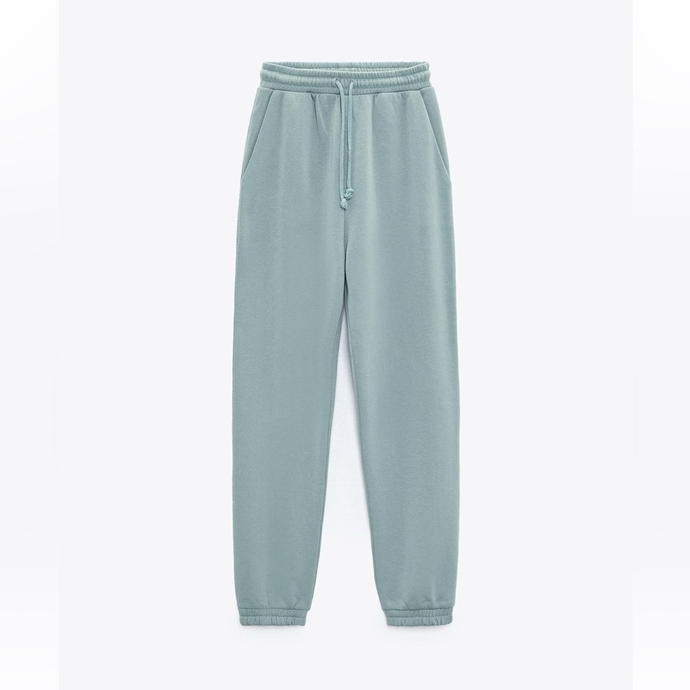 Zara Light green/teal plush jogging pants